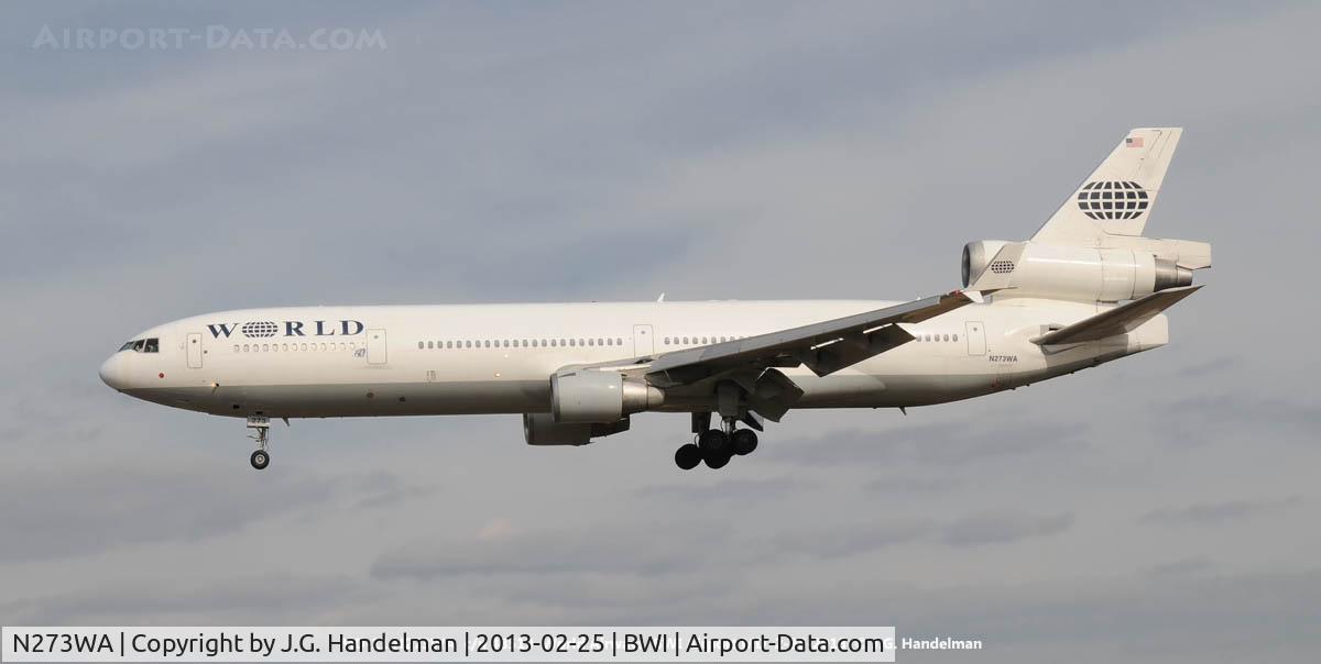 N273WA, 1993 McDonnell Douglas MD-11 C/N 48519, On final to 33L