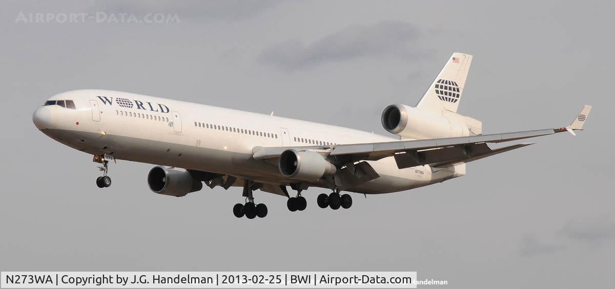 N273WA, 1993 McDonnell Douglas MD-11 C/N 48519, On final to 33L
