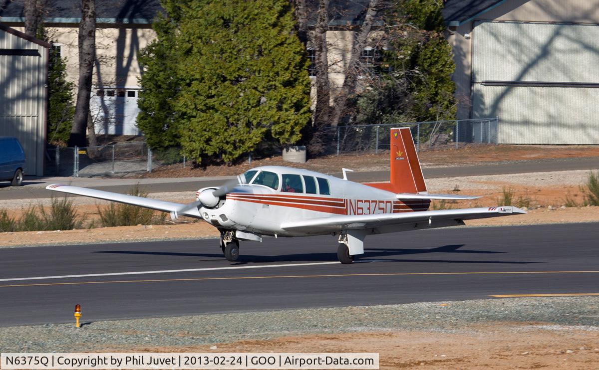 N6375Q, 1967 Mooney M20F Executive C/N 670458, Landing at the Nevada County Air Park, Grass Valley, CA.