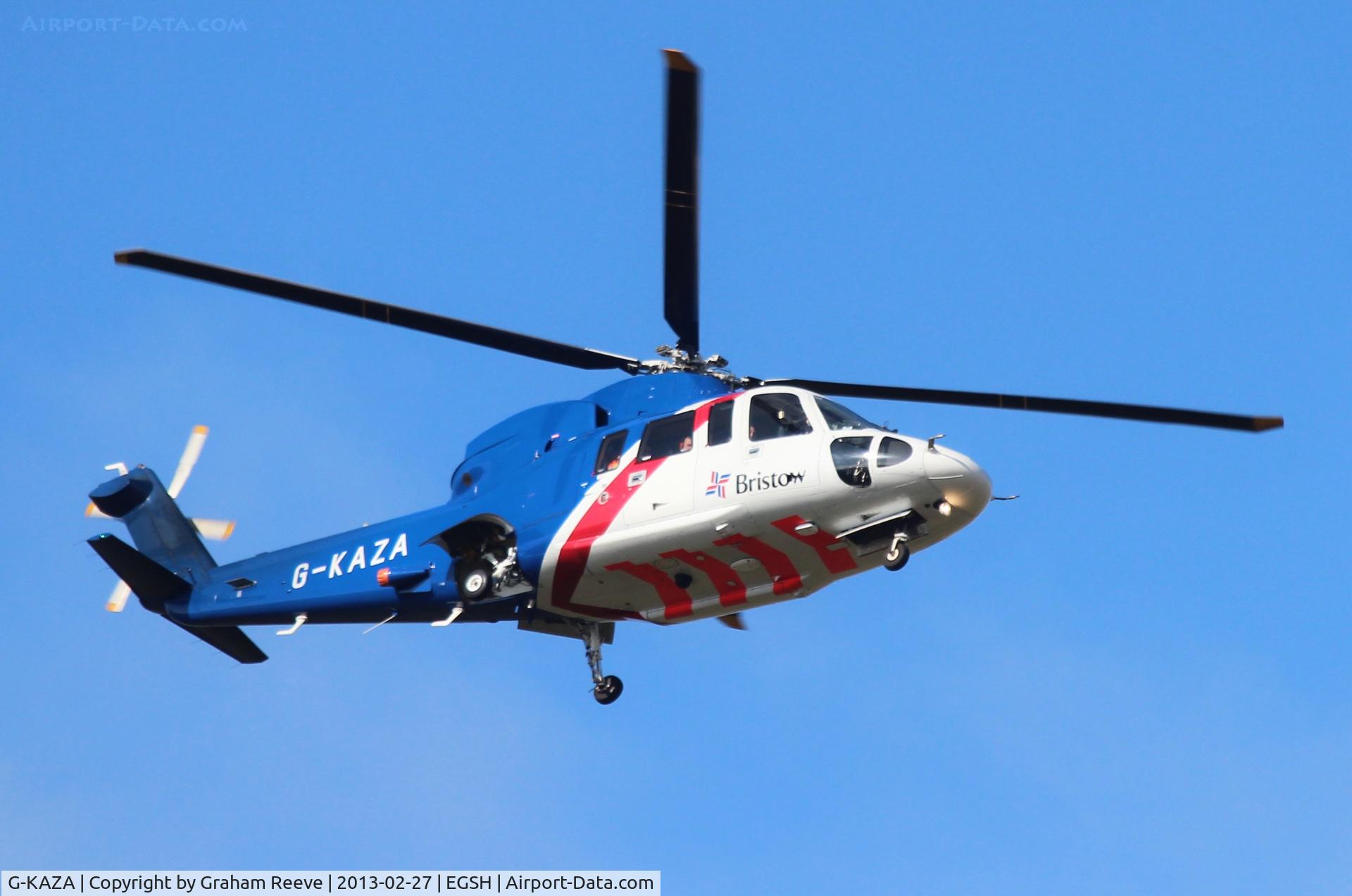 G-KAZA, 2006 Sikorsky S-76C C/N 760615, About to land at Norwich.