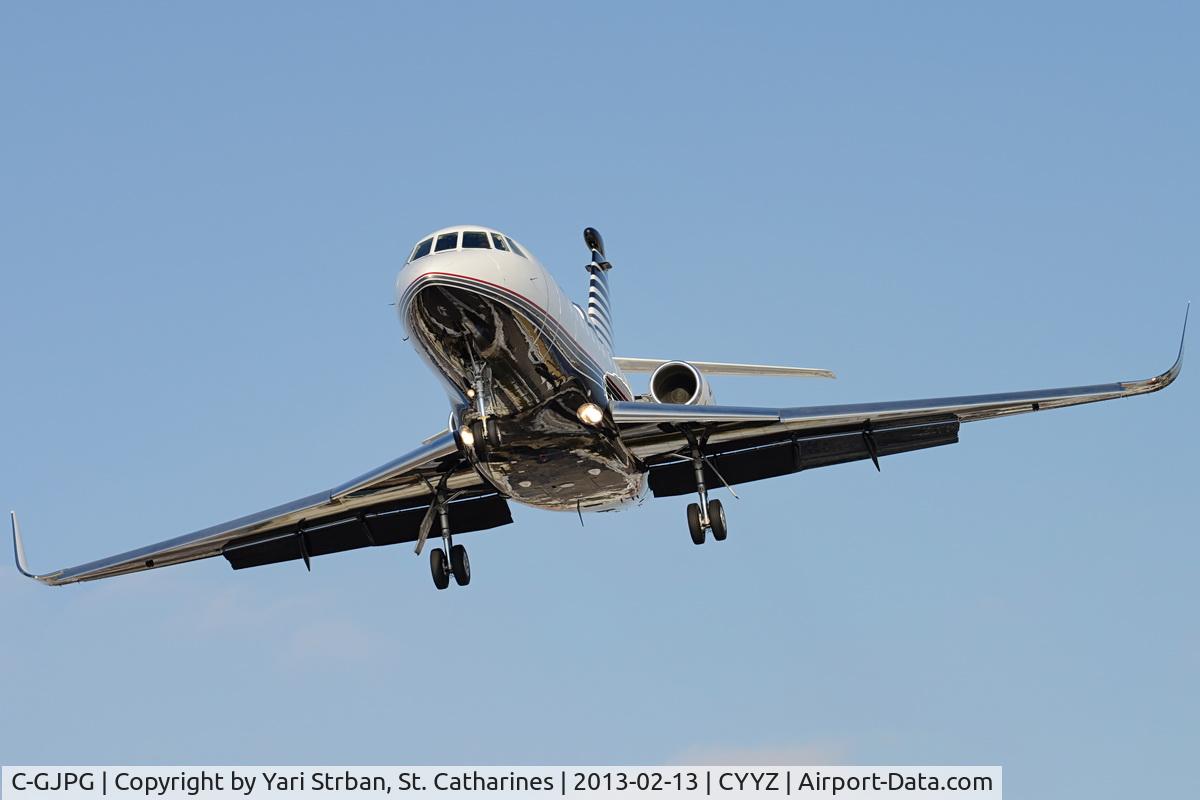 C-GJPG, 1992 Dassault Falcon 900B C/N 110, Landing at Toronto airports / YYZ/ Rw 23 from Vancouver.