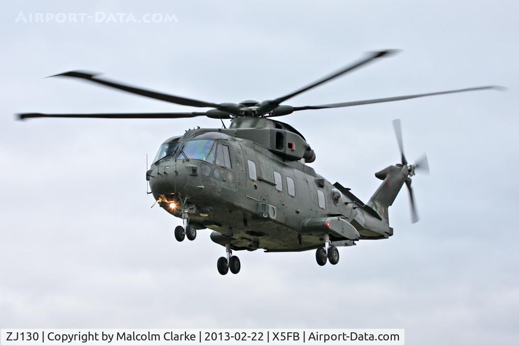 ZJ130, 2001 AgustaWestland Merlin HC3i (EH101) C/N 50169, EHI EH-101 Merlin HC3 from 28/78 Sqn, RAF Benson at Fishburn Airfield UK. February 22nd 2013.