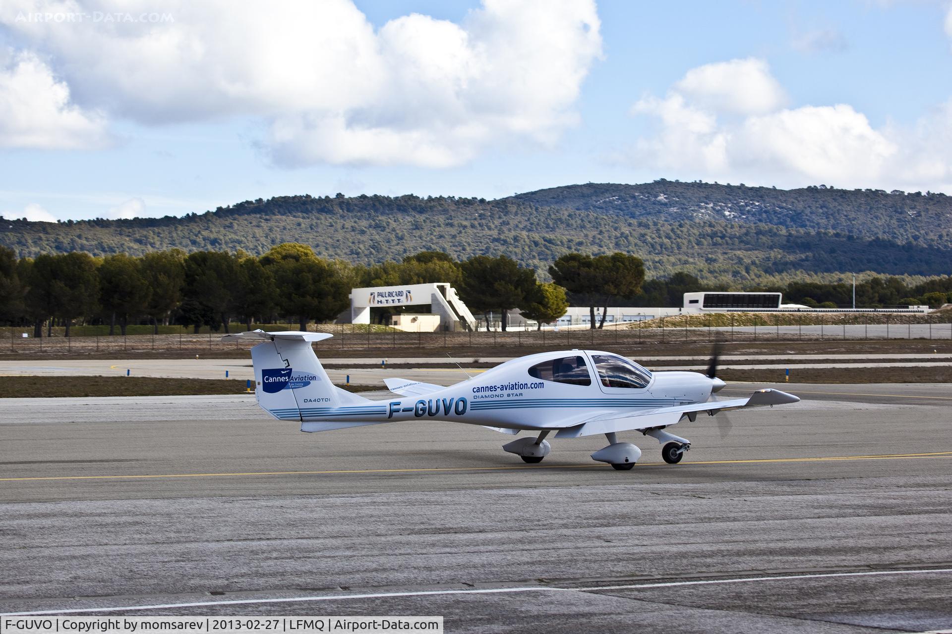 F-GUVO, Diamond DA-40D Diamond Star C/N D4.141, Diamond D4 landing at Le Castellet Airport,near Circuit Paul Ricard (83,France)