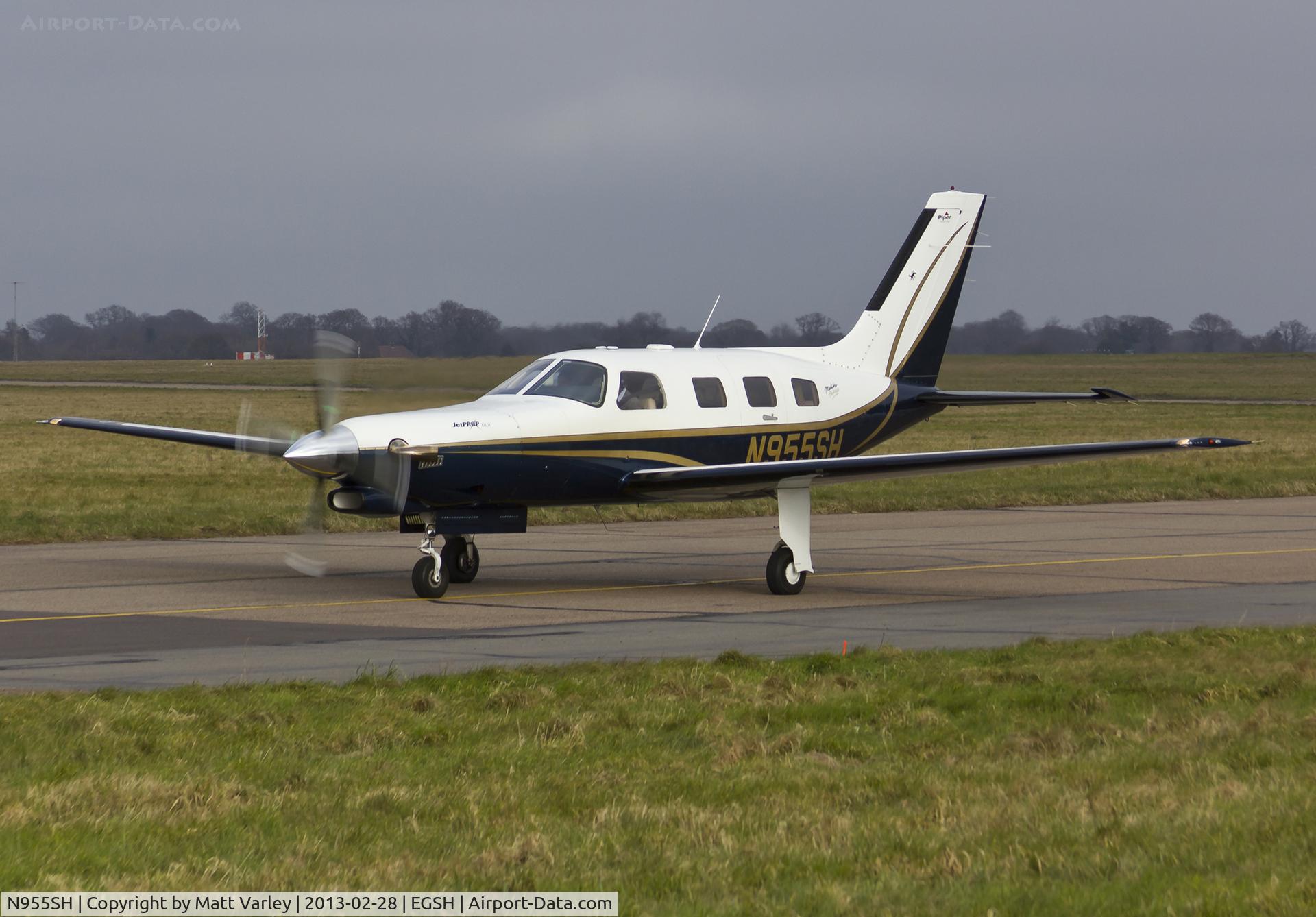 N955SH, 2002 Piper PA-46-350P Malibu Mirage C/N 4636339, Arriving at SaxonAir.