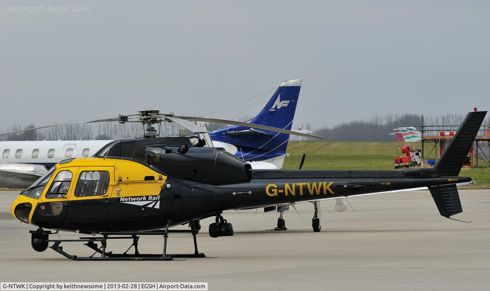 G-NTWK, 1986 Aerospatiale AS-355F-1 Twin Squirrel C/N 5347, Sharing a crowded apron !