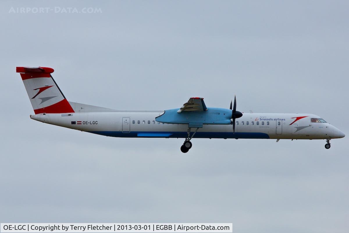 OE-LGC, 2000 De Havilland Canada DHC-8-402Q Dash 8 C/N 4026, OE-LGC (Land Salzburg), 2000 De Havilland Canada DHC-8-402Q, c/n: 4026 on lease to Brussels Airlines at Birmingham