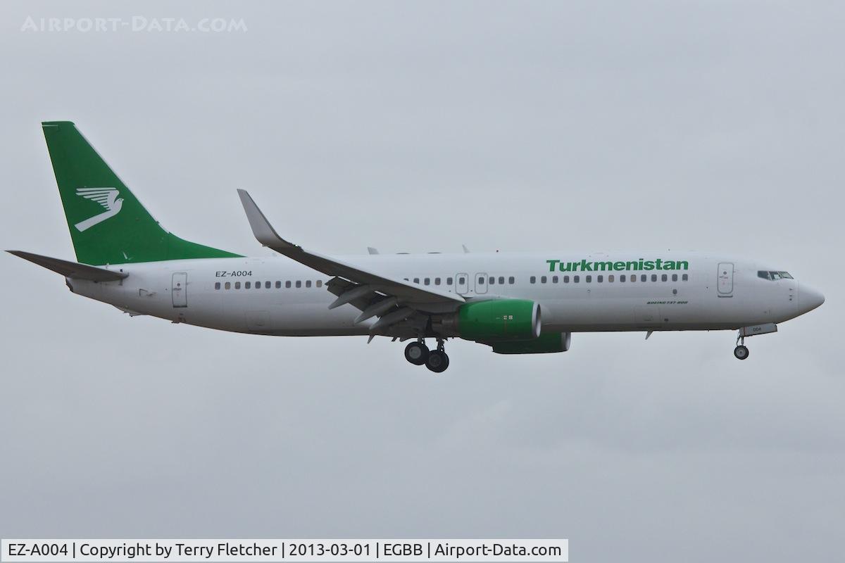 EZ-A004, 2007 Boeing 737-82K C/N 36088, Turkmenistan's 2007 Boeing B737-82K, c/n: 36088 at Birmingham