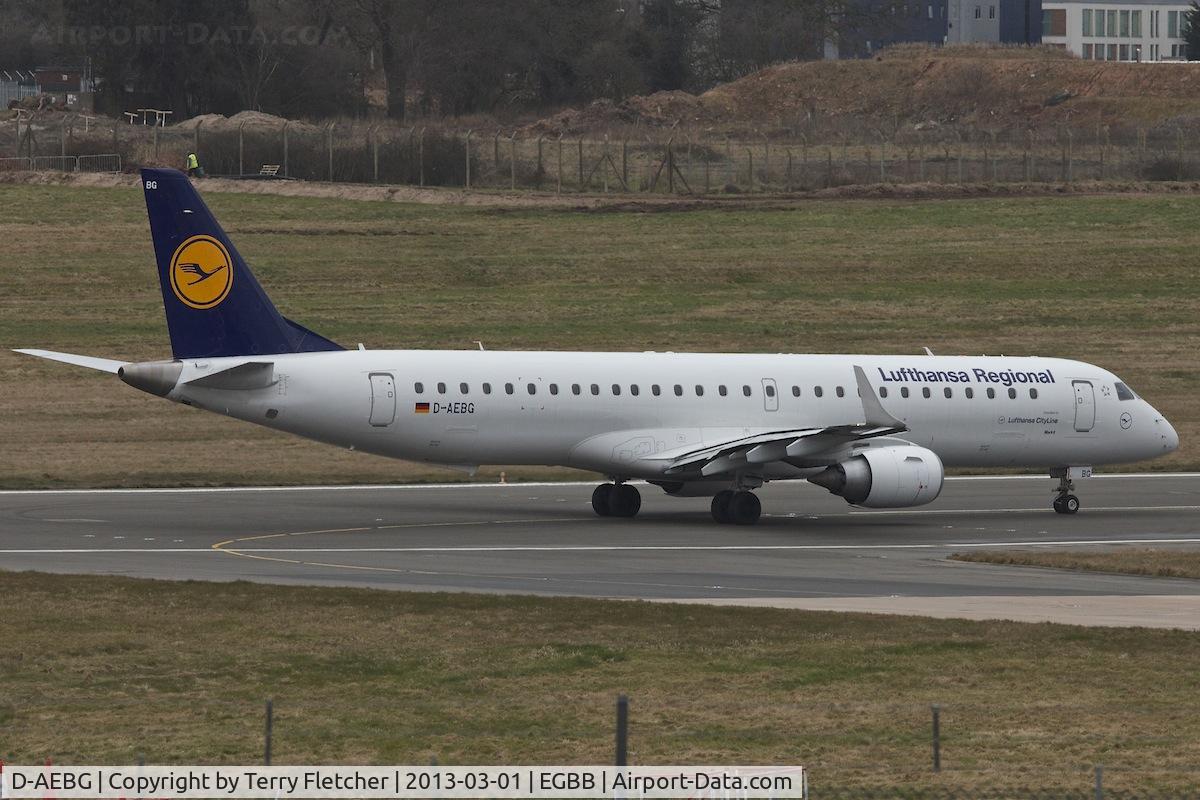 D-AEBG, 2011 Embraer 195LR (ERJ-190-200LR) C/N 19000423, D-AEBG (Marktl), 2011 Embraer ERJ-190-200 LR, c/n: 19000423 at Birmingham