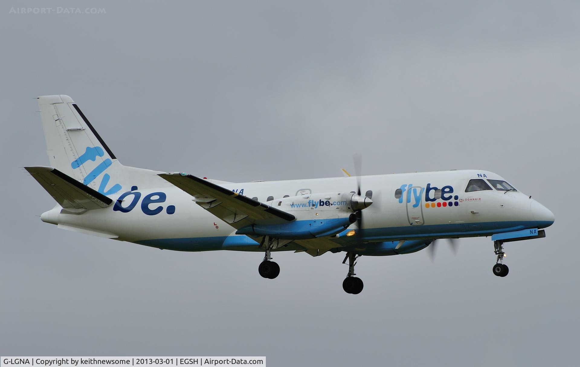 G-LGNA, 1990 Saab 340B C/N 340B-199, Standing in for the usual Dornier 328 on the Manchester shuttle.