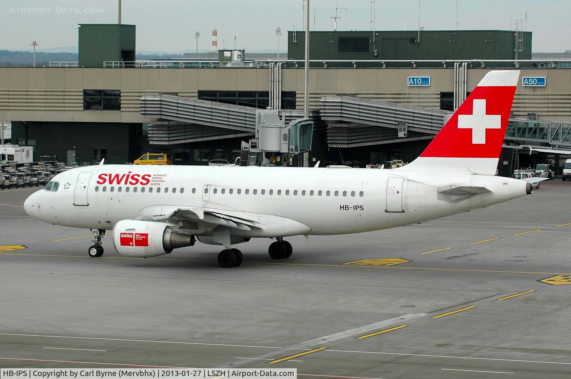 HB-IPS, 1997 Airbus A319-112 C/N 734, Taken from the Spectator Terrace.