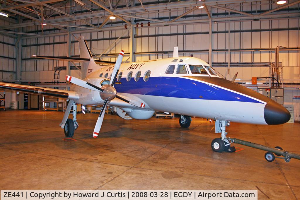 ZE441, 1985 British Aerospace BAe-3100 Jetstream T3 C/N 667, Royal Navy, stored here.