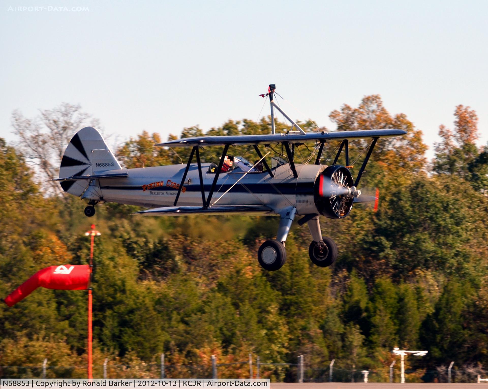 N68853, Boeing A75N1(PT17) C/N 75-5418, Takeoff - Flying Circus - Culpeper Flying Circus 2012