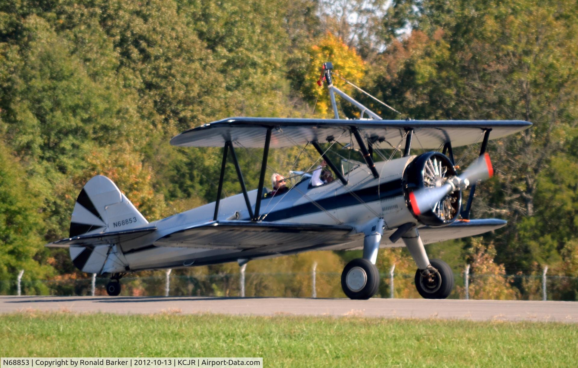 N68853, Boeing A75N1(PT17) C/N 75-5418, Landing - Flying Circus - Culpeper Air Fest 2012