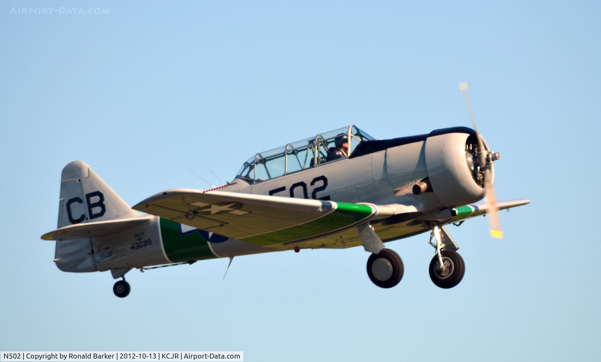 N502, 1941 North American SNJ-5 Texan Texan C/N 43689, Takeoff - Culpeper Air Fest 2012