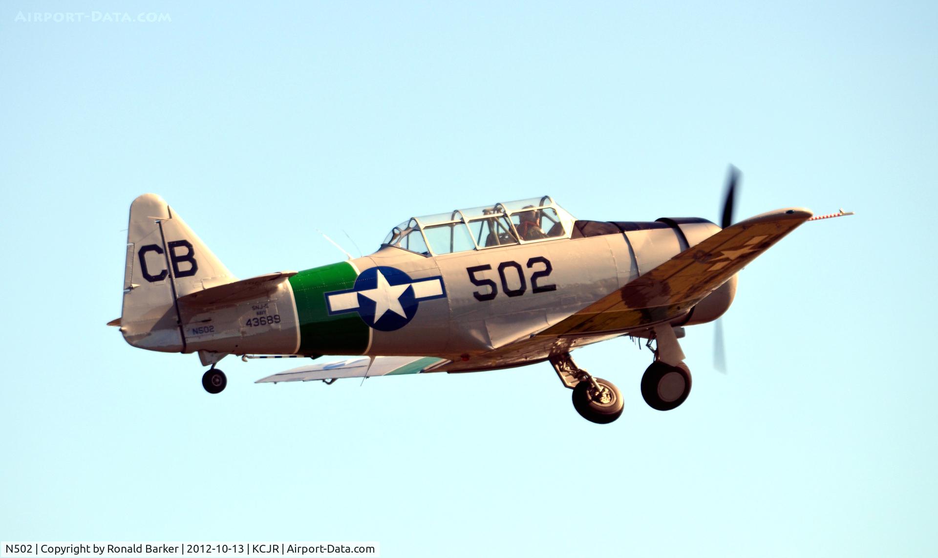 N502, 1941 North American SNJ-5 Texan Texan C/N 43689, Departure - Culpeper Air Fest 2012