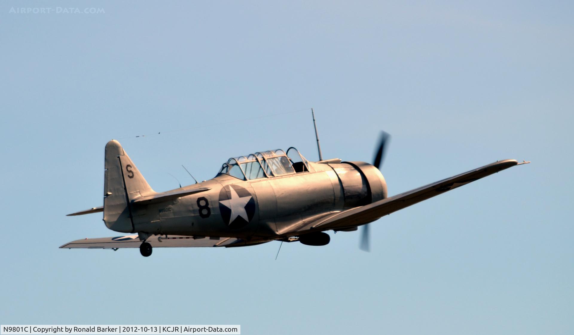N9801C, 1943 North American SNJ-5 Texan Texan C/N 90-669, Departure - Culpeper Air Fest 2012