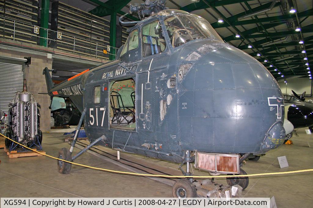 XG594, 1957 Westland Whirlwind HAS.7 C/N WA89, Royal Navy, coded 517. In the FAA Museum's Cobham Hall storage and restoration facility.