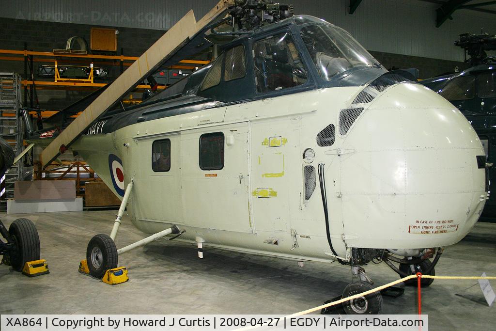XA864, 1953 Westland Whirlwind HAR.1 C/N WA.3, Royal Navy. In the FAA Museum's Cobham Hall storage and restoration facility.