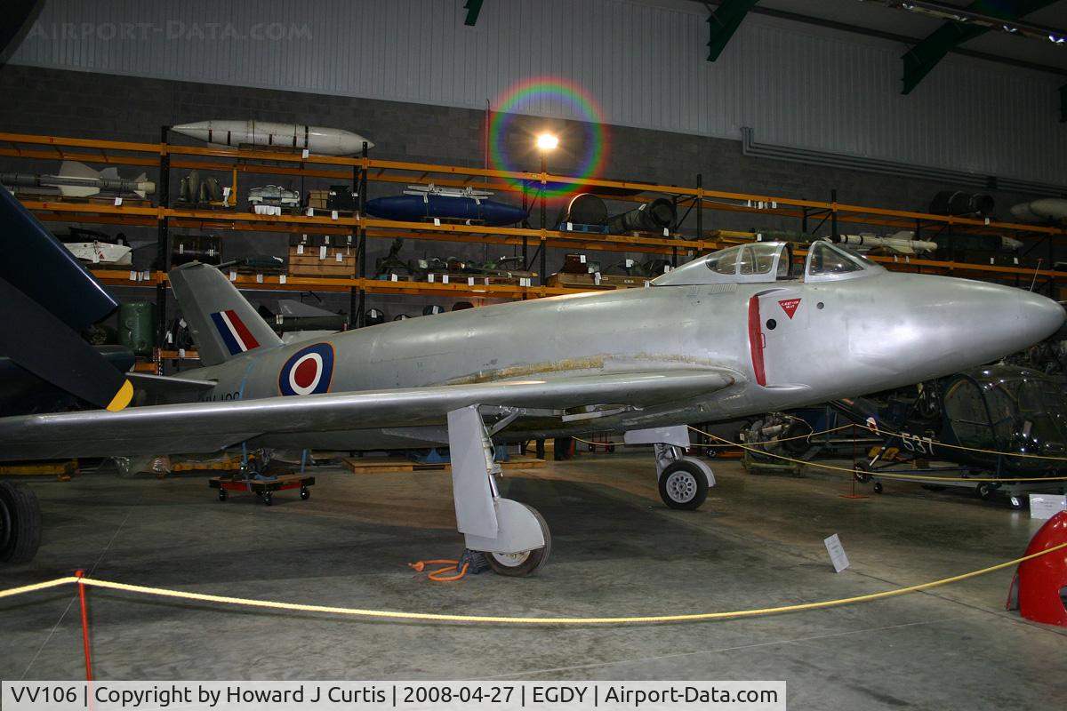 VV106, 1948 Supermarine 510 C/N Not found VV106, In the FAA Museum's Cobham Hall storage and restoration facility.
