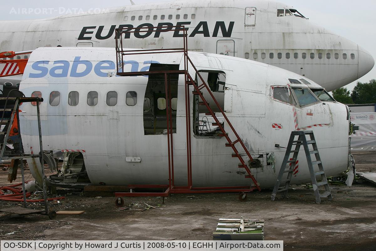 OO-SDK, 1975 Boeing 737-229C C/N 20916, Nose of former SABENA 737 after scrapping.