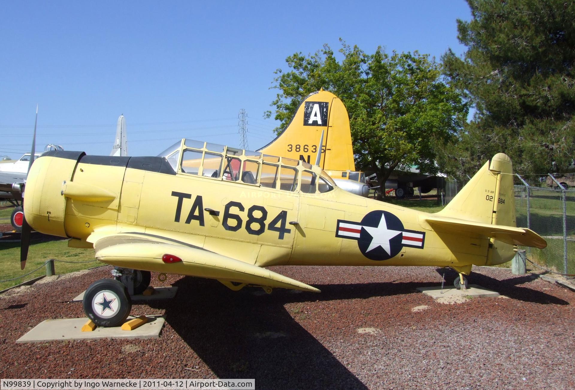 N99839, North American Harvard II C/N 66-2684, North American Harvard II (displayed as post-war AT-6 Texan 02-684/TA-684) at the Castle Air Museum, Atwater CA
