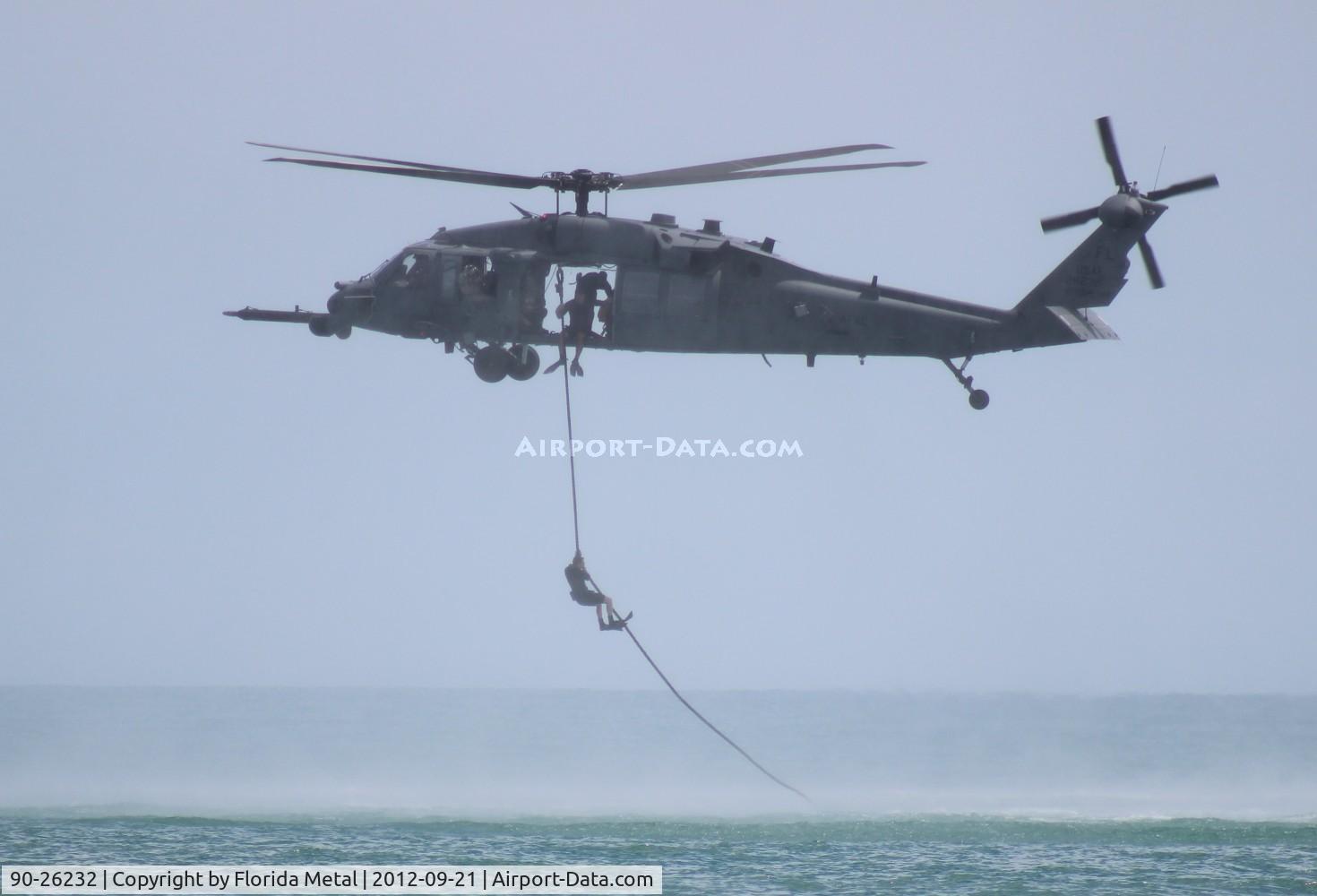 90-26232, 1990 Sikorsky HH-60L Black Hawk C/N 701599, HH-60L air rescue demo over Cocoa Beach