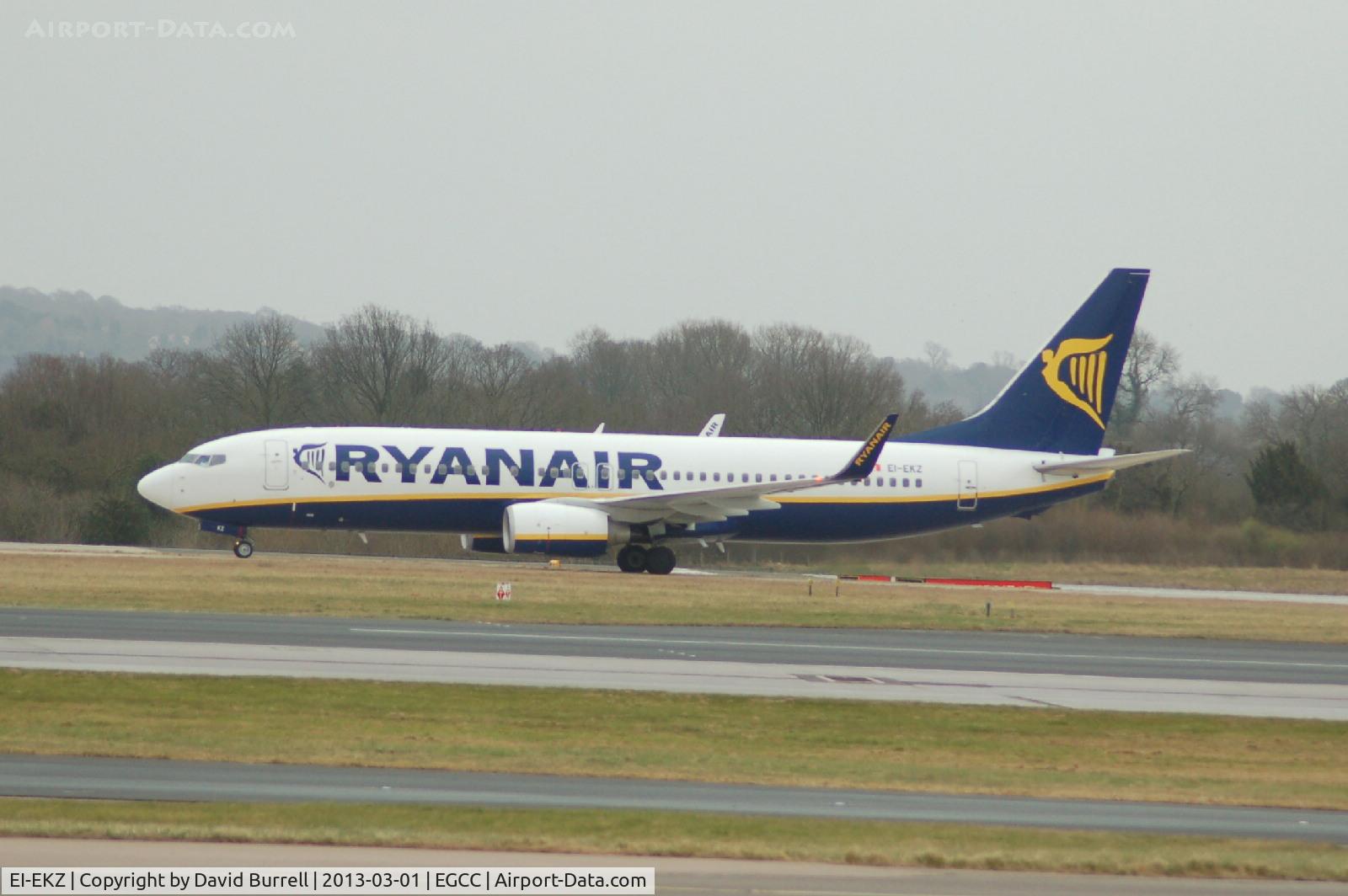 EI-EKZ, 2010 Boeing 737-8AS C/N 38508, Ryanair Boeing 737 landed at Manchester Airport.