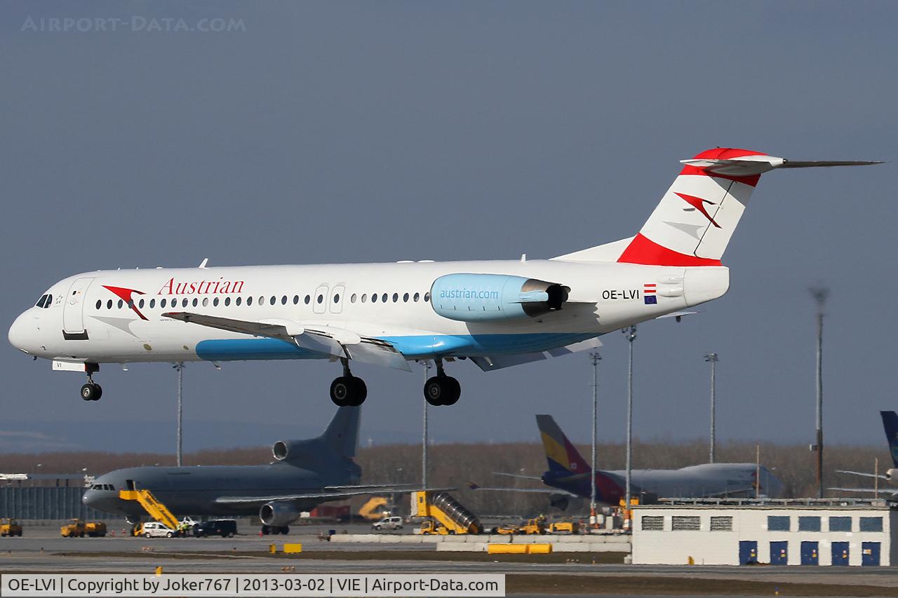 OE-LVI, 1993 Fokker 100 (F-28-0100) C/N 11468, Austrian Airlines