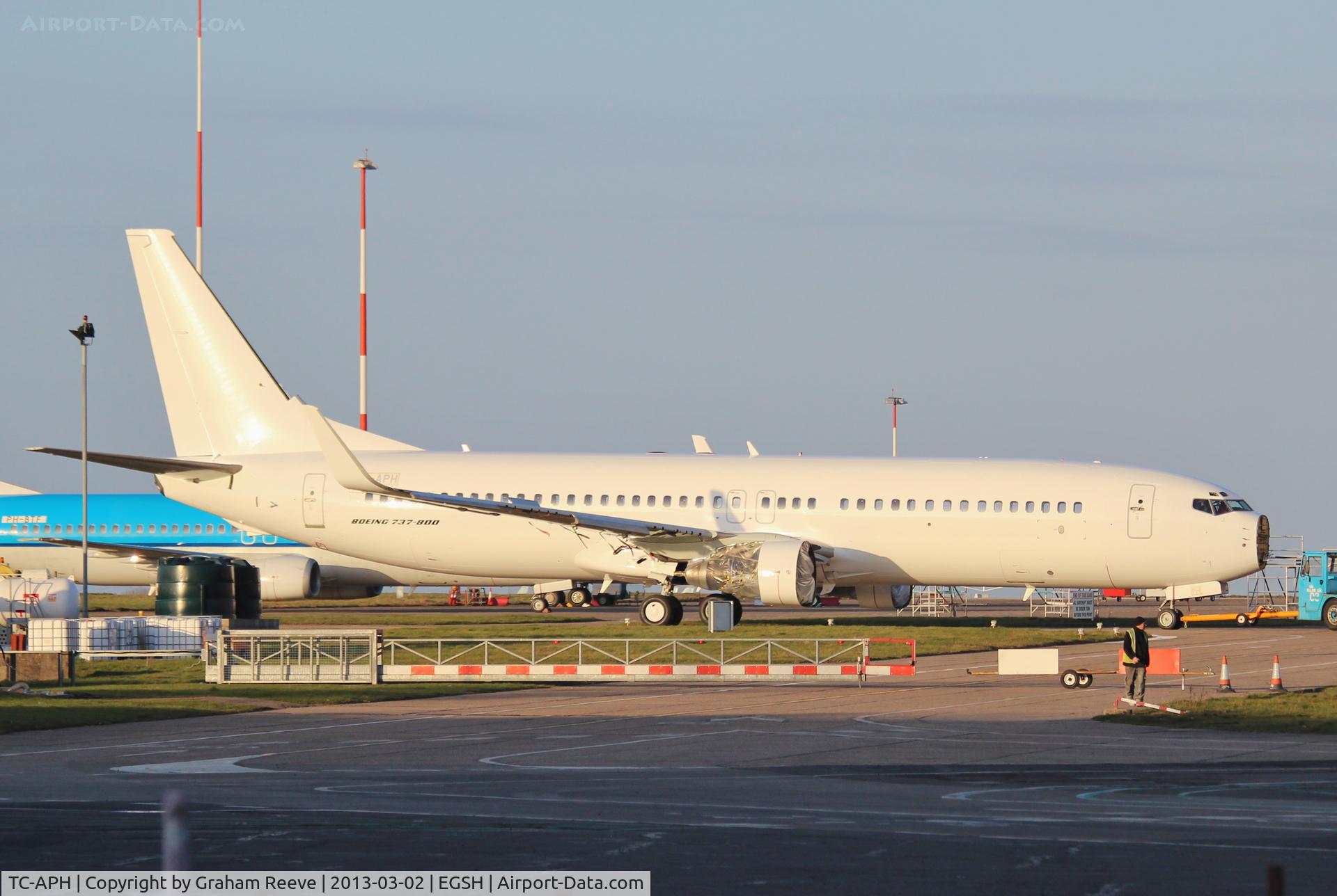 TC-APH, 2001 Boeing 737-8S3 C/N 29250/792, Just out of the spray shop.