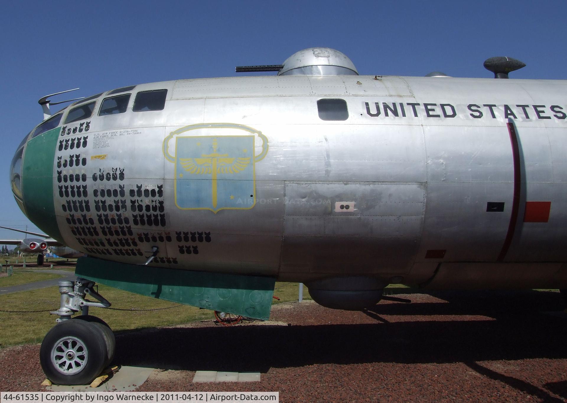 44-61535, 1944 Boeing B-29A Superfortress C/N 11012, Boeing B-29A-35-BN Superfortress - composite restoration with parts also from B-29-75-BW 44-70064 (the original Raz'n Hell) and B-29-50-BA 44-84084 - at the Castle Air Museum, Atwater CA
