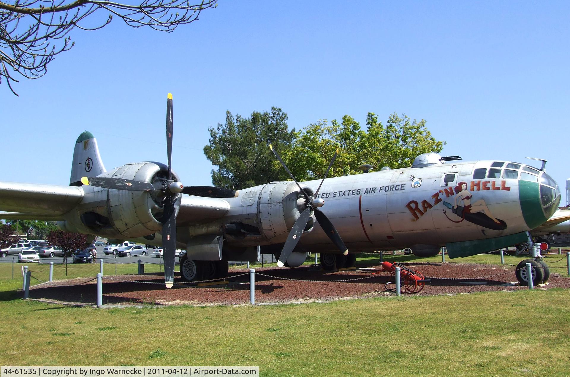 44-61535, 1944 Boeing B-29A Superfortress C/N 11012, Boeing B-29A-35-BN Superfortress - composite restoration with parts also from B-29-75-BW 44-70064 (the original Raz'n Hell) and B-29-50-BA 44-84084 - at the Castle Air Museum, Atwater CA
