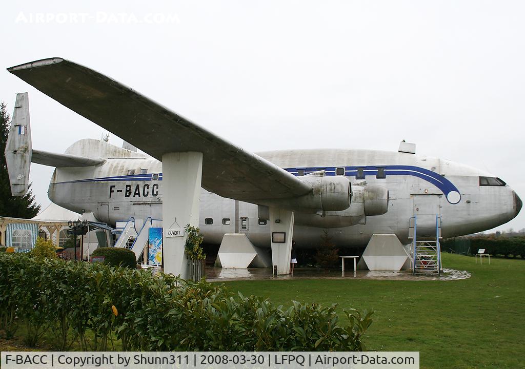 F-BACC, 1950 Breguet 763 Provence C/N 6, Was used as a restaurant when I have taken this picture. Now it is an erotic lounge. Aircraft preserved here since 1984.