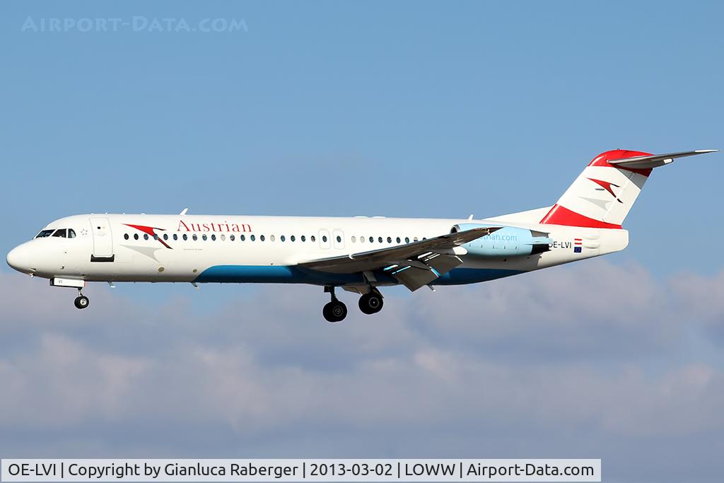 OE-LVI, 1993 Fokker 100 (F-28-0100) C/N 11468, OE-LVI @ VIE