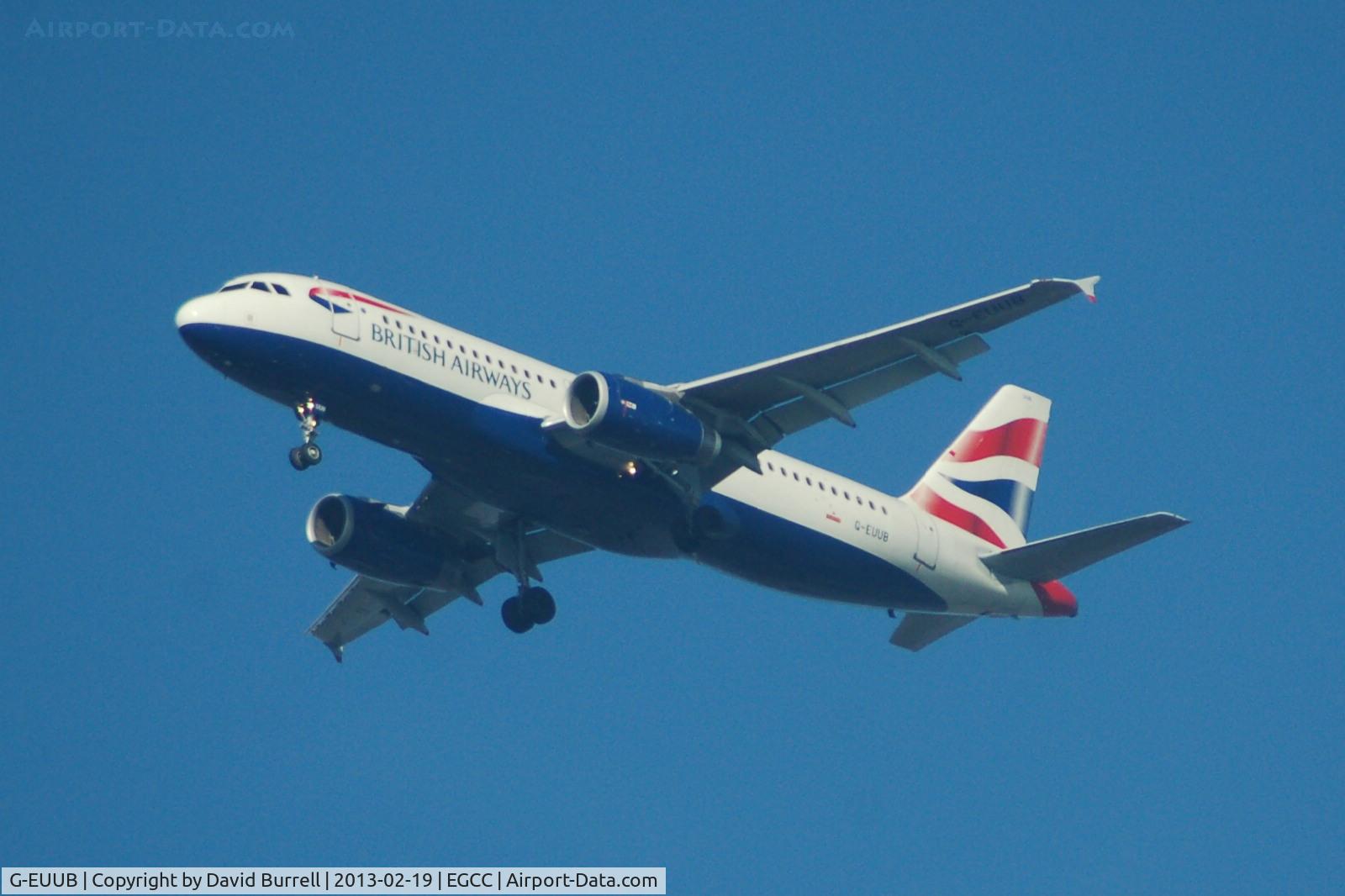 G-EUUB, 2002 Airbus A320-232 C/N 1689, British Airways Airbus A320-232 G-EUUB on approach to Manchester Airport