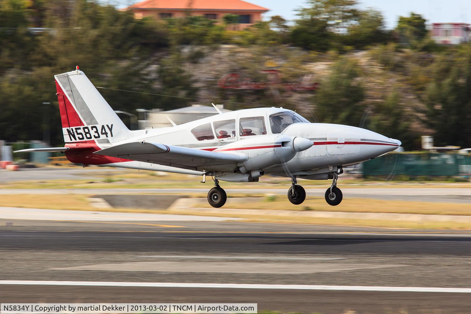 N5834Y, 1965 Piper PA-23-250 Aztec C/N 27-2983, take off SXM
