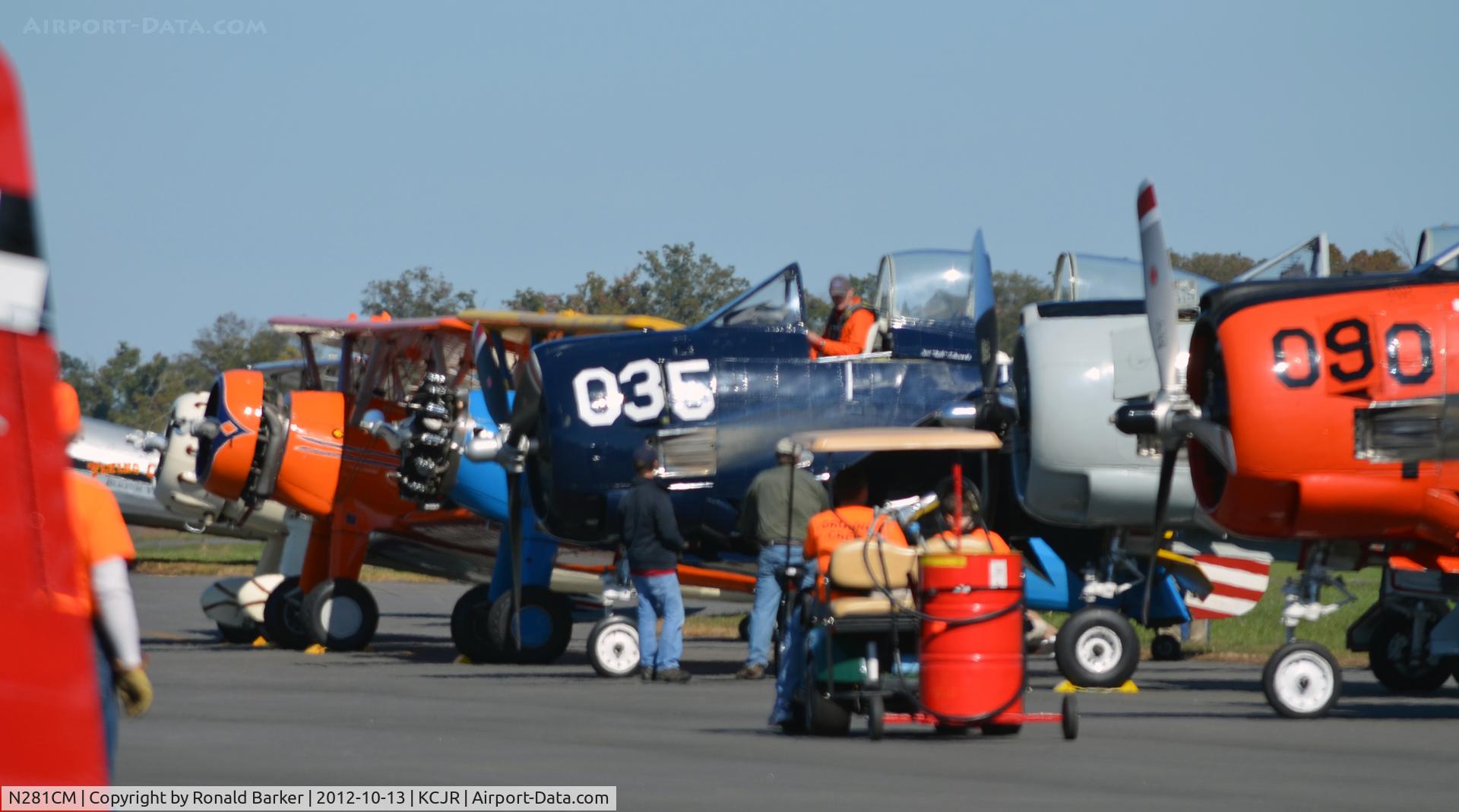 N281CM, 1955 North American T-28B Trojan C/N 219-34, Preparing for engine start - Culpeper Air Fest 2012