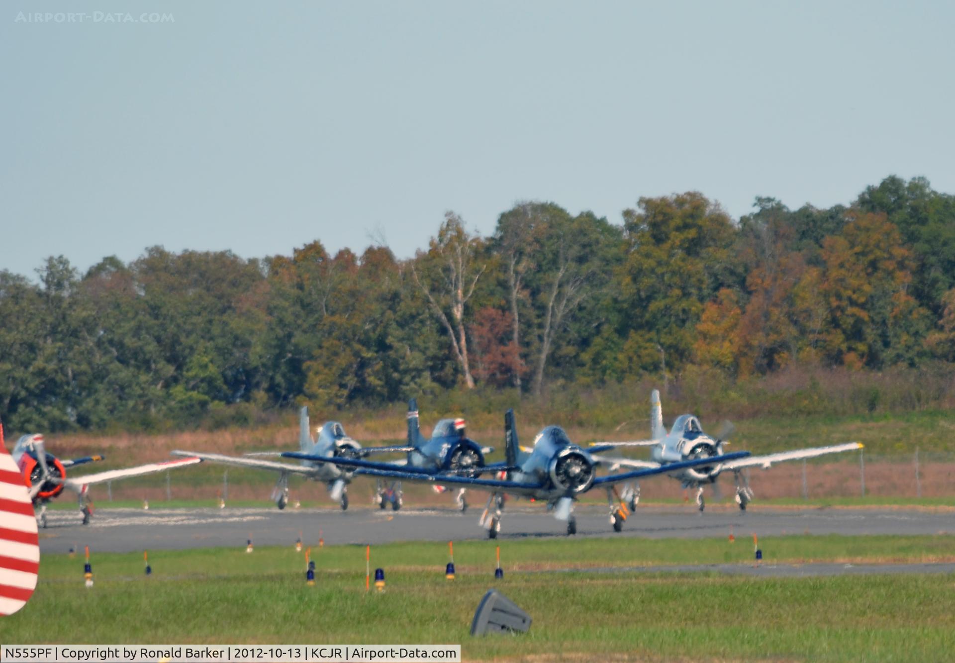N555PF, 1954 North American T-28B Trojan C/N 200-336 (138265), Brakes release for Takeoff - Culpeper Air Fest 2012