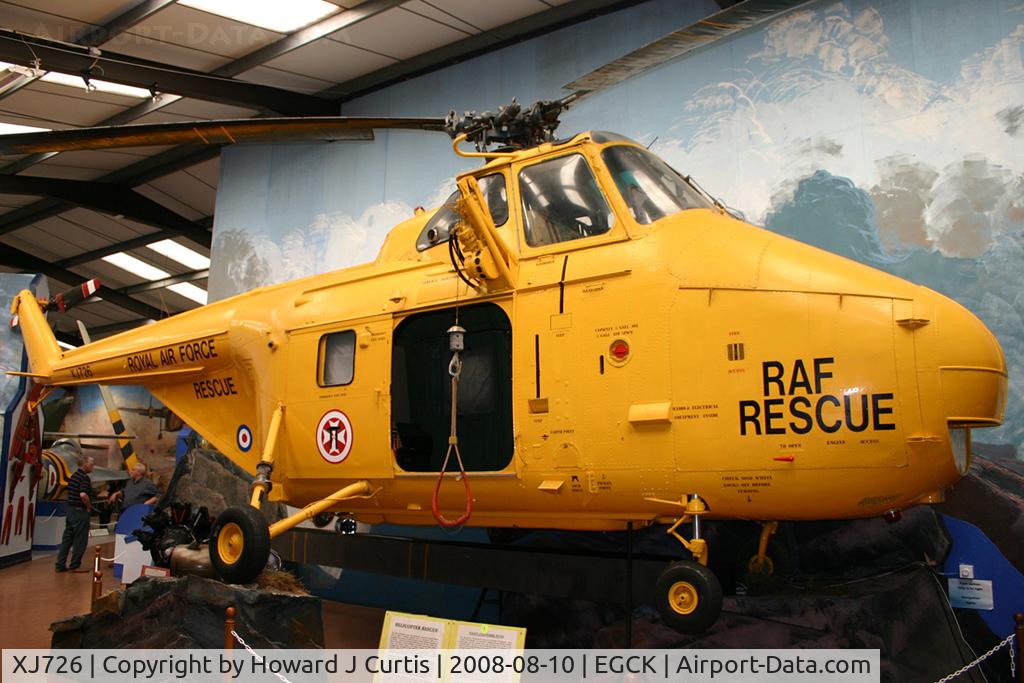 XJ726, 1955 Westland Whirlwind HAR.10 C/N WA97, RAF Rescue colours. On display at Caernarfon Air World.
