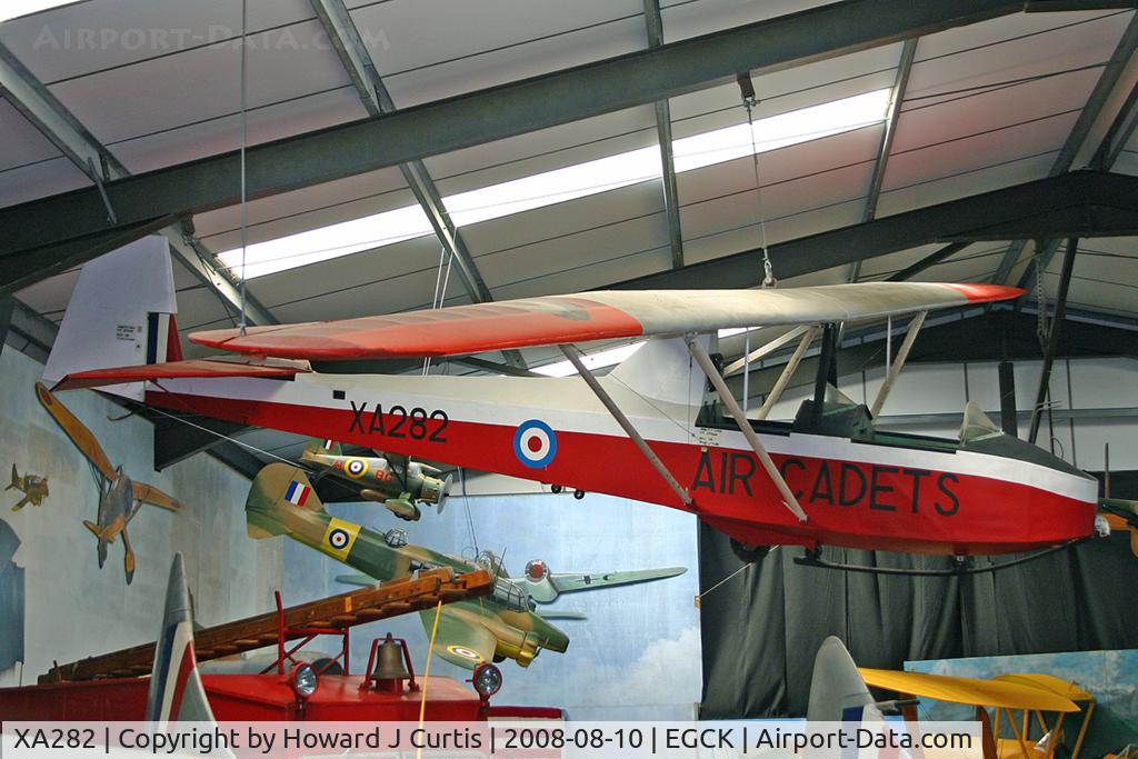 XA282, Slingsby T-31B Cadet TX.3 C/N 824, On display at Caernarfon Air World.