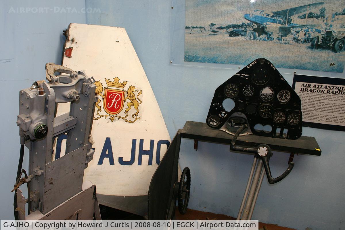 G-AJHO, 1944 De Havilland DH-89A Dominie/Dragon Rapide C/N 6835, Sadly just the tail remains! On display at Caernarfon Air World.