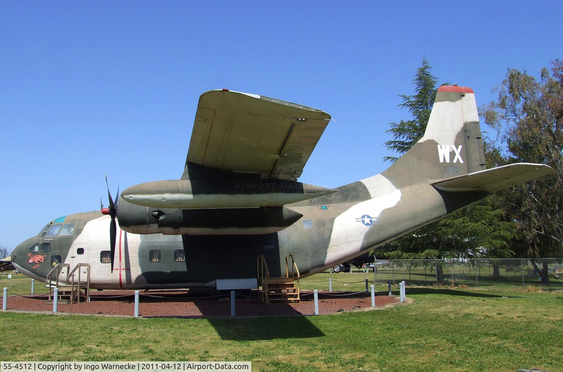 55-4512, 1955 Fairchild C-123K Provider C/N 20173, Fairchild C-123K Provider at the Castle Air Museum, Atwater CA