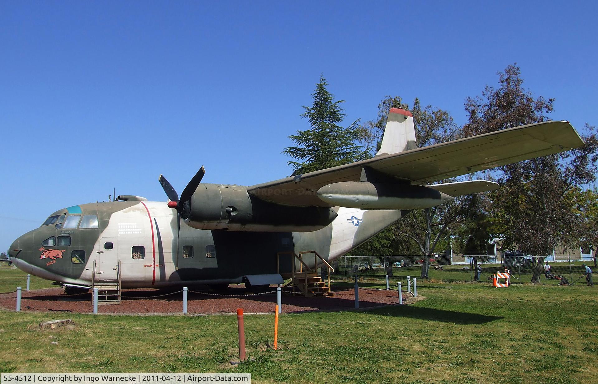55-4512, 1955 Fairchild C-123K Provider C/N 20173, Fairchild C-123K Provider at the Castle Air Museum, Atwater CA