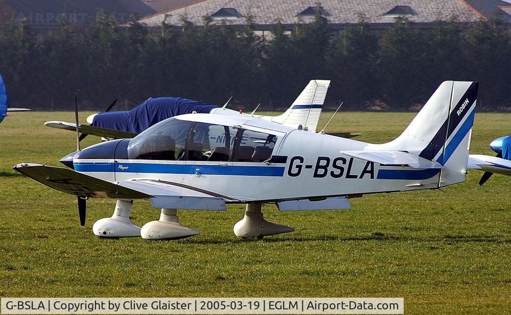 G-BSLA, 1990 Robin DR-400-180 Regent Regent C/N 1997, Originally owned to, Aeromarine Ltd in June 1990 and currently with and a trustee of, Robin Lima Alpha Group since February 1997
