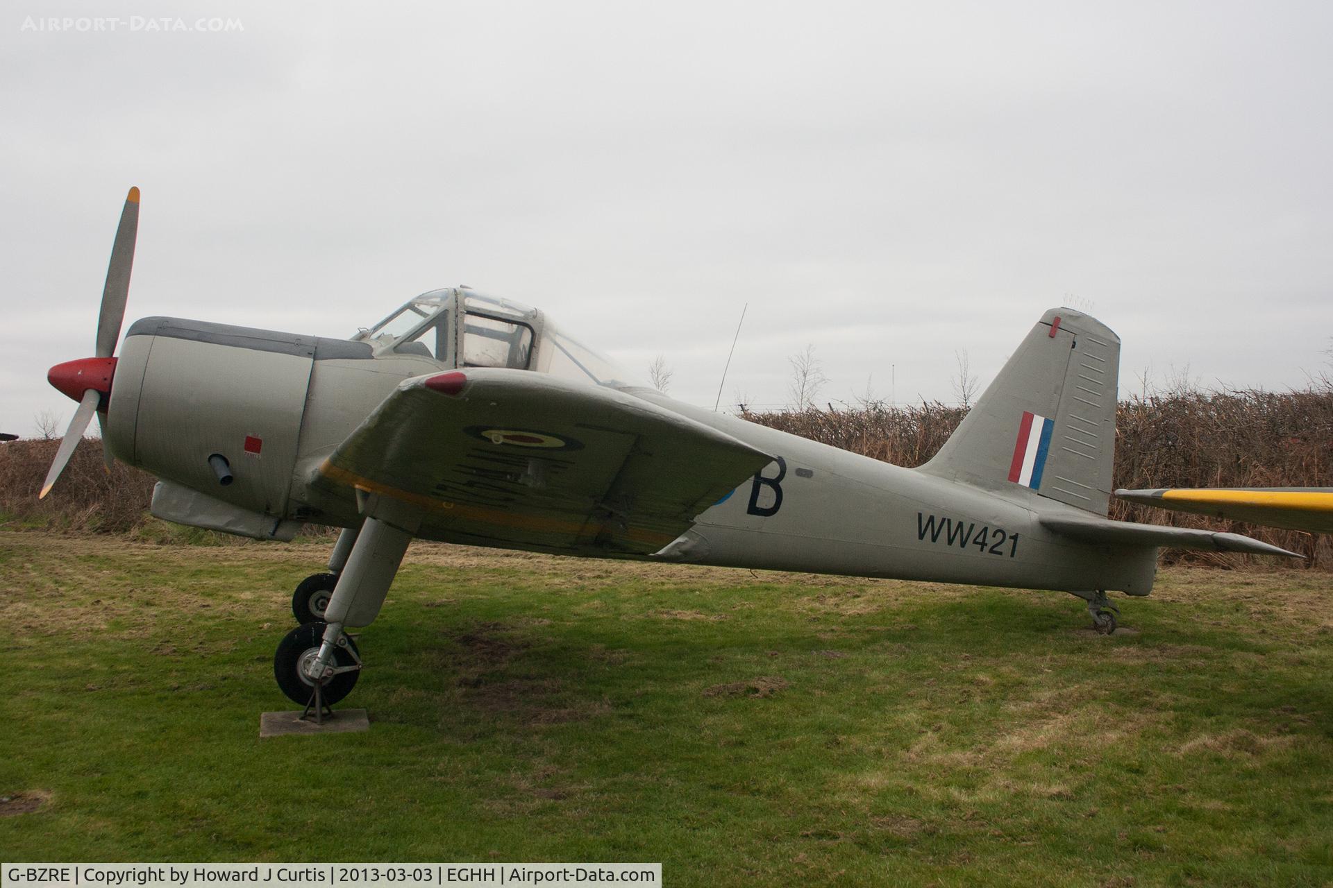 G-BZRE, 1953 Percival P-56 Provost T.1 C/N PAC/F/234, Painted as 'WW421'/P-B. Preserved at the Bournemouth Aviation Museum.