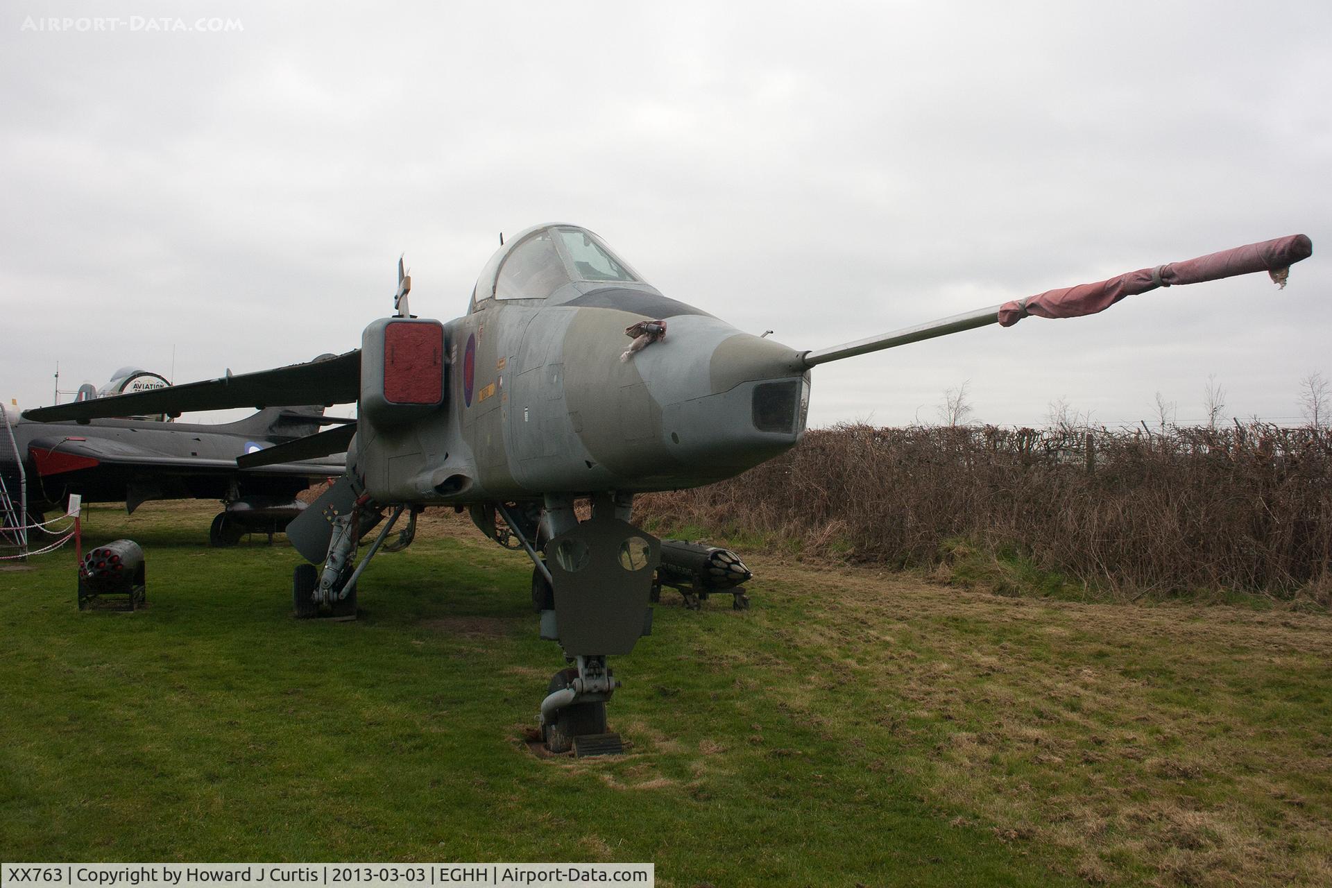 XX763, 1975 Sepecat Jaguar GR.1 C/N S.60, Preserved at the Bournemouth Aviation Museum.