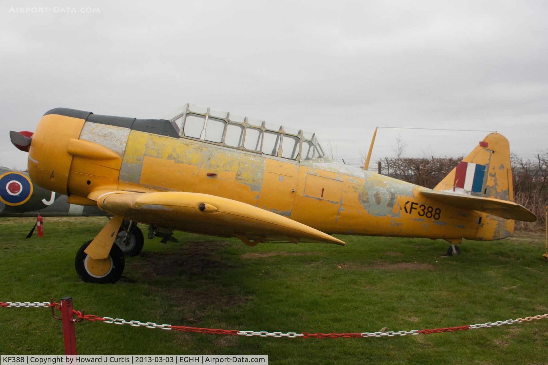 KF388, North American Harvard IIB C/N Composite, On display at the Bournemouth Aviation Museum. Currently being repainted.