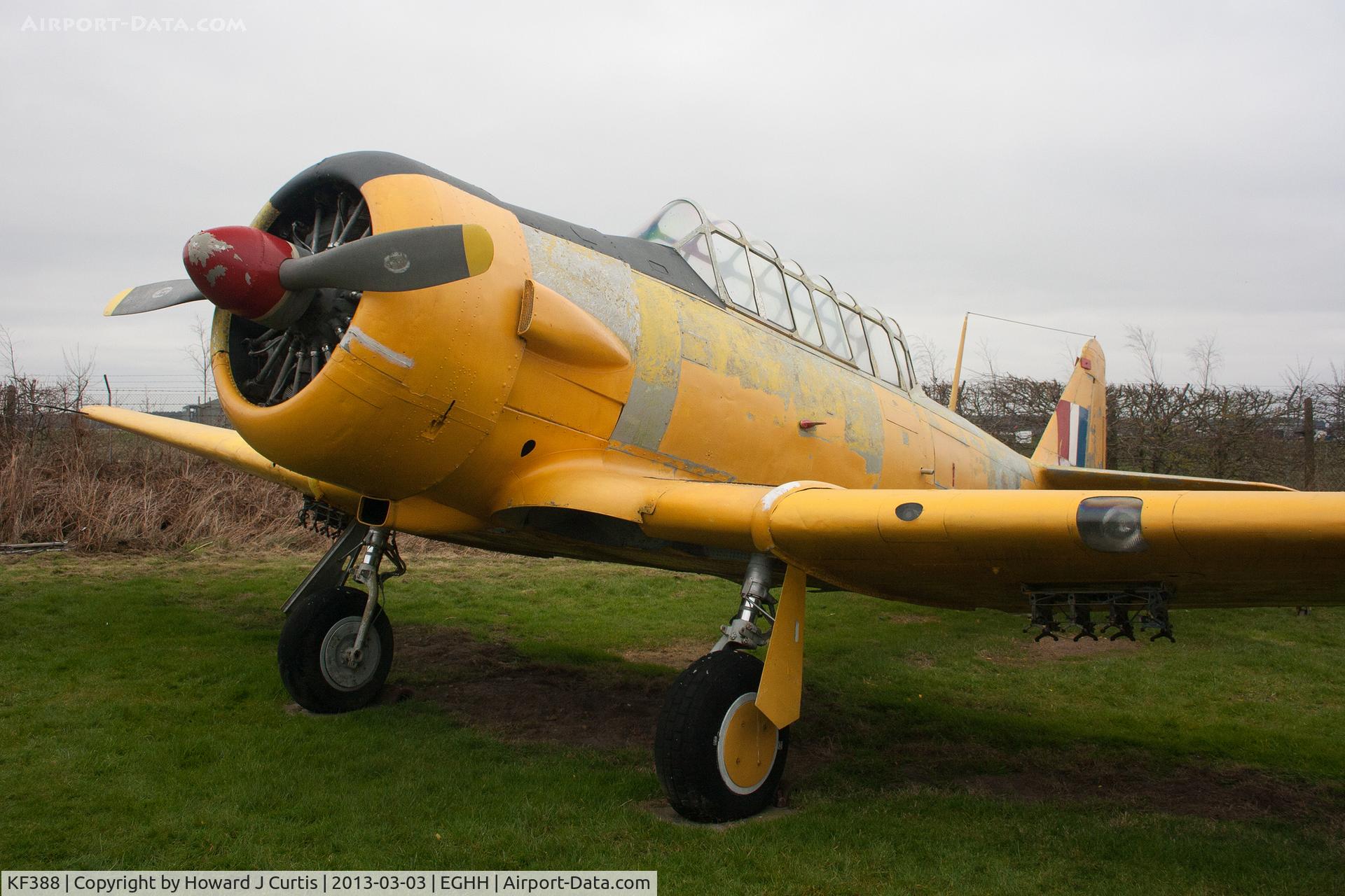 KF388, North American Harvard IIB C/N Composite, On display at the Bournemouth Aviation Museum. Currently undergoing repainting.