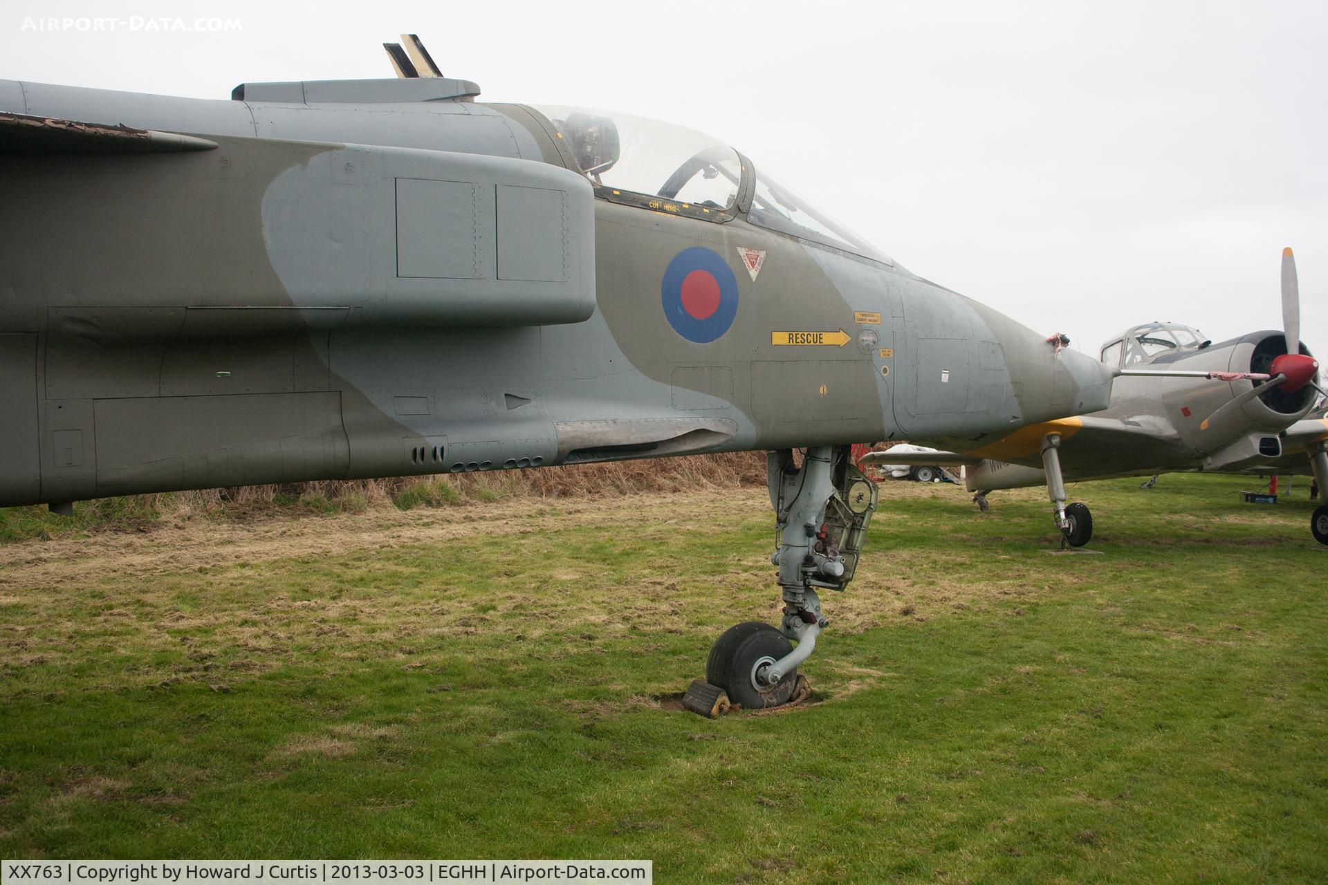 XX763, 1975 Sepecat Jaguar GR.1 C/N S.60, Noses of Jaguar XX763 and Provost G-BZRE/'WW421' at the Bournemouth Aviation Museum.