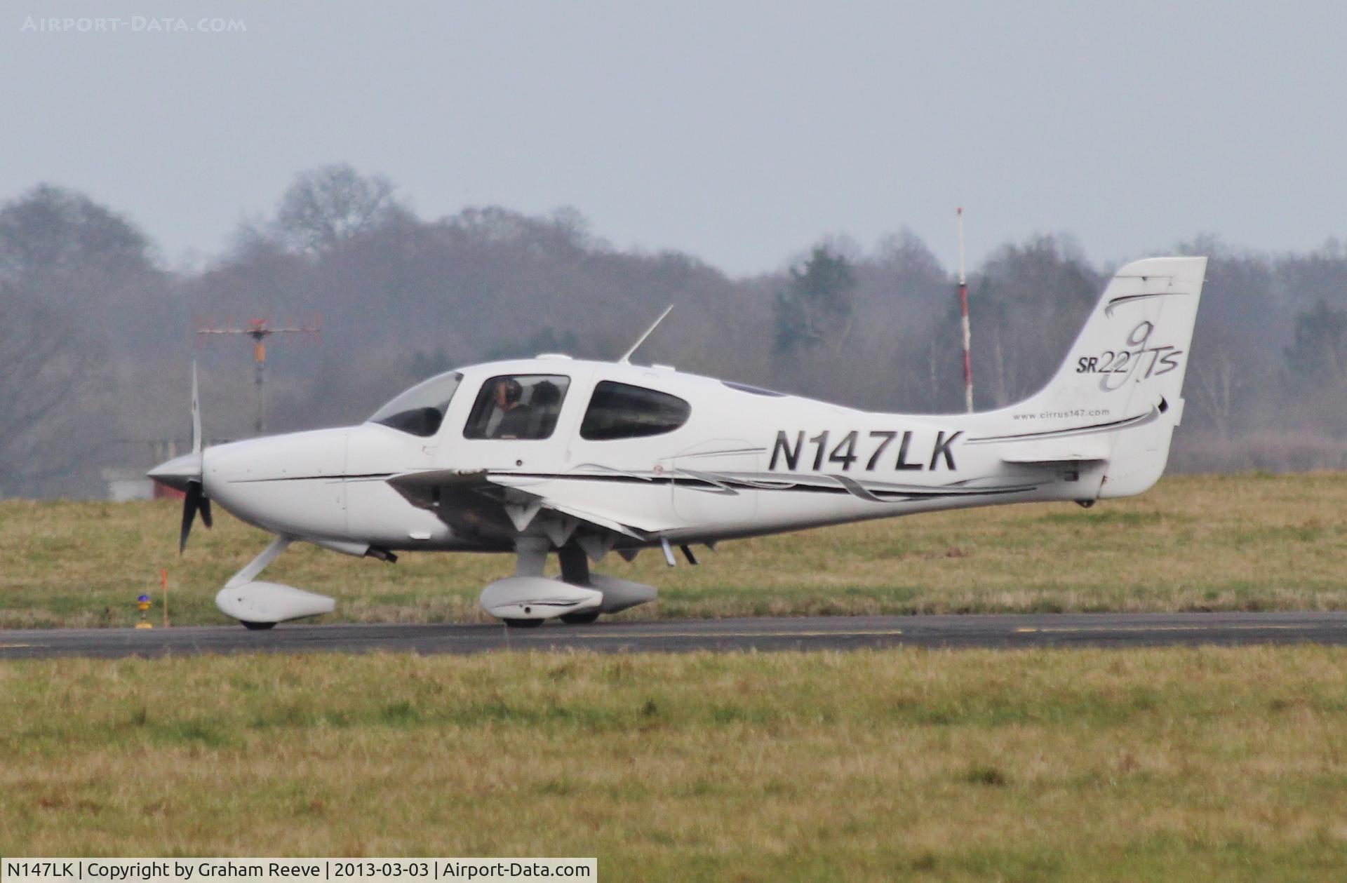 N147LK, 2005 Cirrus SR22 GTS C/N 1687, About to depart from Norwich on runway 09.