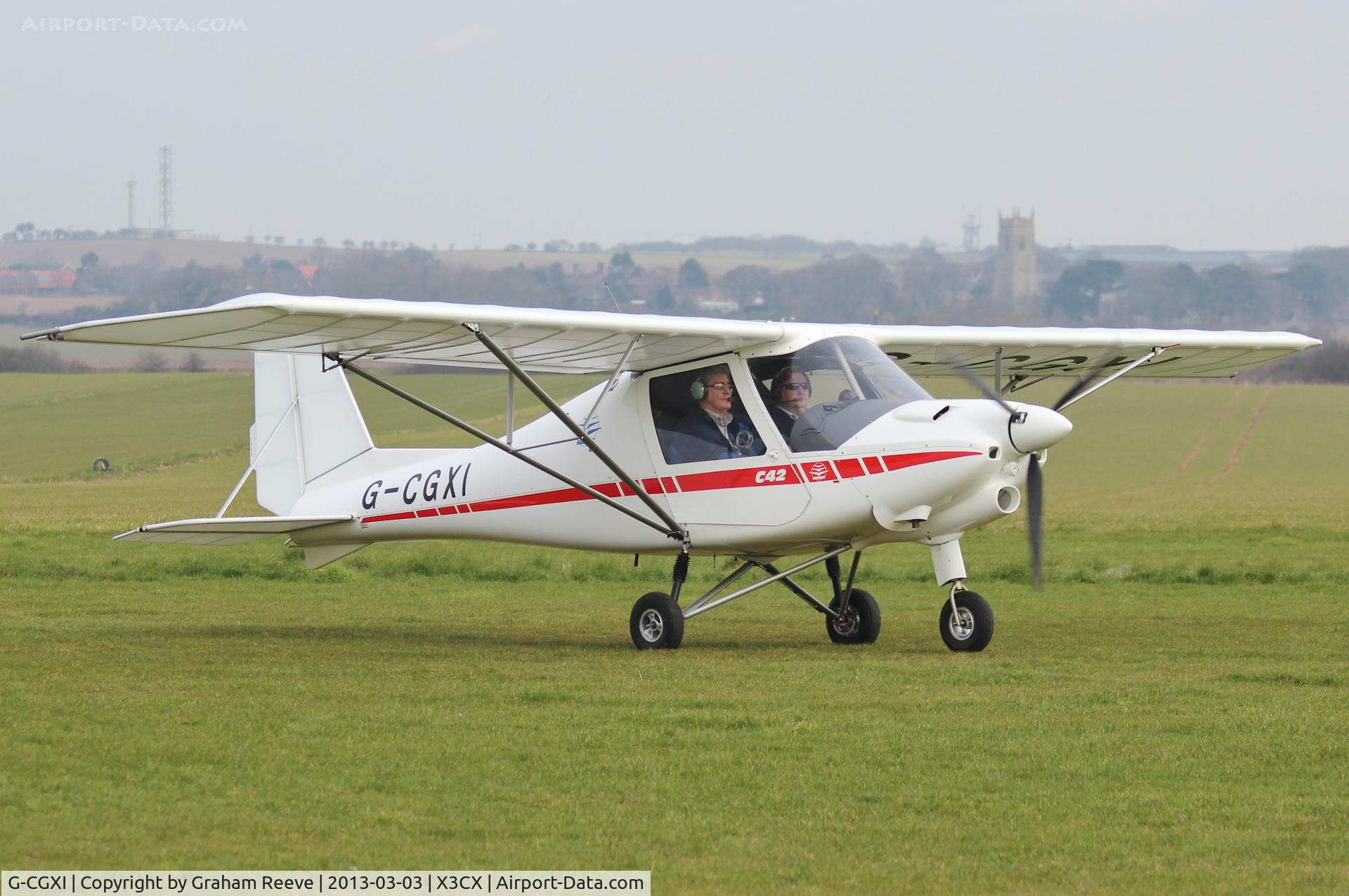 G-CGXI, 2011 Comco Ikarus C42 FB80 C/N 1106-7157, Just landed.